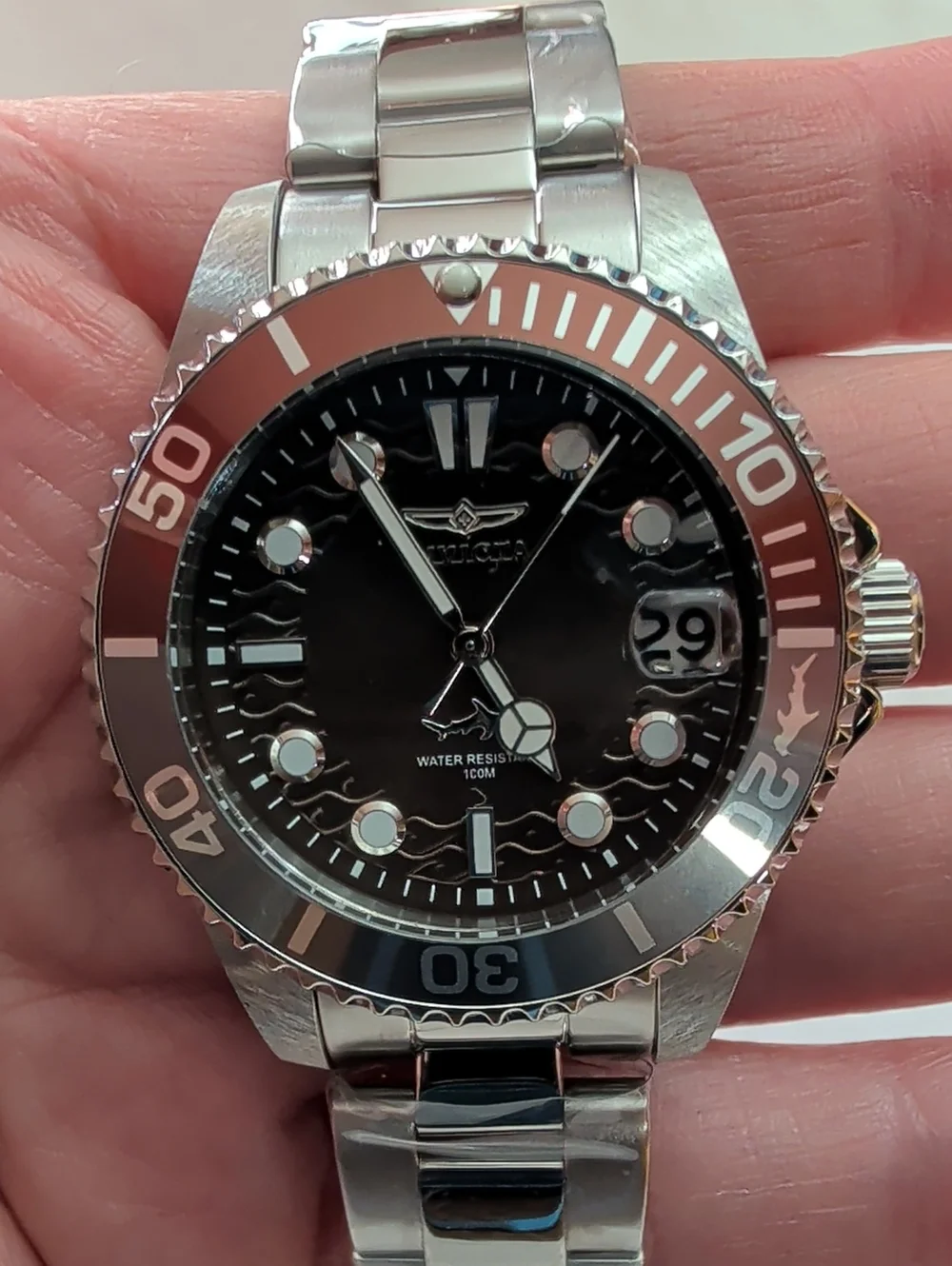 NWT Invicta Pro Diver 34mm Women’s Stainless Steel Watch – Brown Dial